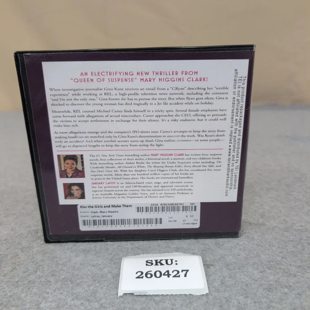 Mary Higgins Clark Kiss the Girls and Make Them Cry Audiobook 8 CD Unabridged - Picture 2 of 2